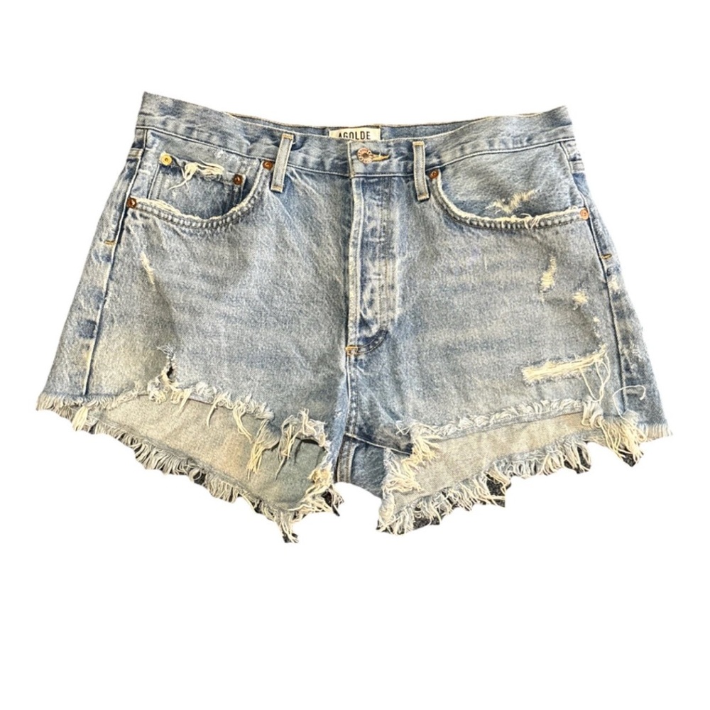 Agolde Parker Distressed Jean Shorts -30 - Picture 2 of 8